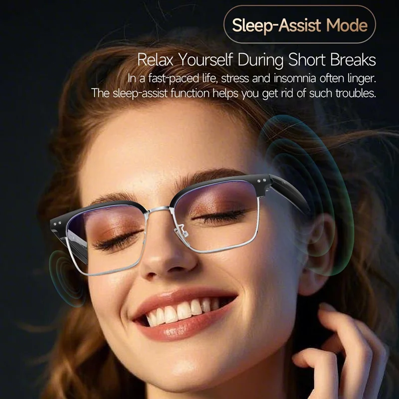 W100D AI BT Audio Smart Glasses Real-Time Translation  /  Voice Assistant  /  Music Playback - Discoloring