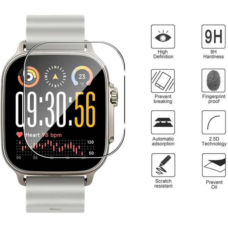 3 Peças de Protetor de Tela de Vidro Temperado HD Claro para Realme Watch 5 Película de Tela do Relógio