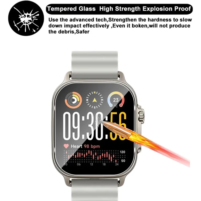 3 Peças de Protetor de Tela de Vidro Temperado HD Claro para Realme Watch 5 Película de Tela do Relógio