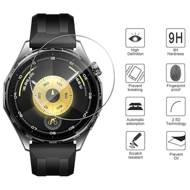 3Pcs For Huawei Huawei Watch GT 6 46mm Tempered Glass Screen Protector HD Clear Watch Screen Film