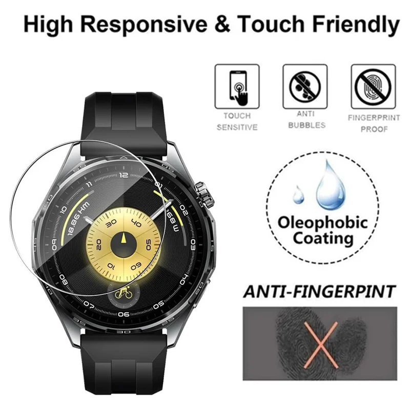 3Pcs For Huawei Huawei Watch GT 6 46mm Tempered Glass Screen Protector HD Clear Watch Screen Film