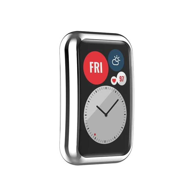 Case de Protección de TPU Electroplacado Para Huawei Watch Fit Tia-b09 - Plata