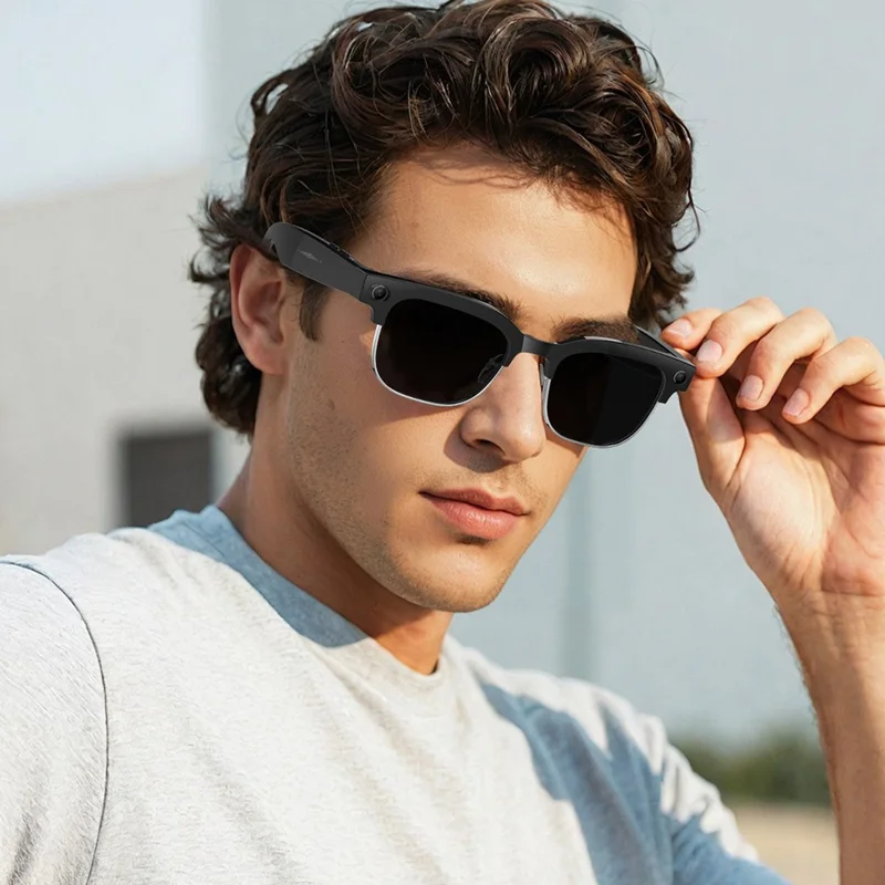 W630 AI Slim Smarte Videoweergavebril voor iPhone / Android Vertaling Waterdicht Foto's Maken Voice-activated - Fotocromatische Bril