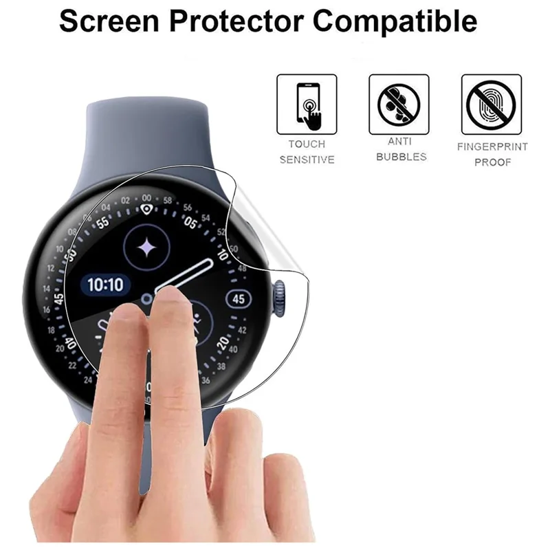 3Pcs For Google Pixel Watch 4 45mm TPU Watch Screen Protector Anti Scratch HD Clear Hydrogel Film
