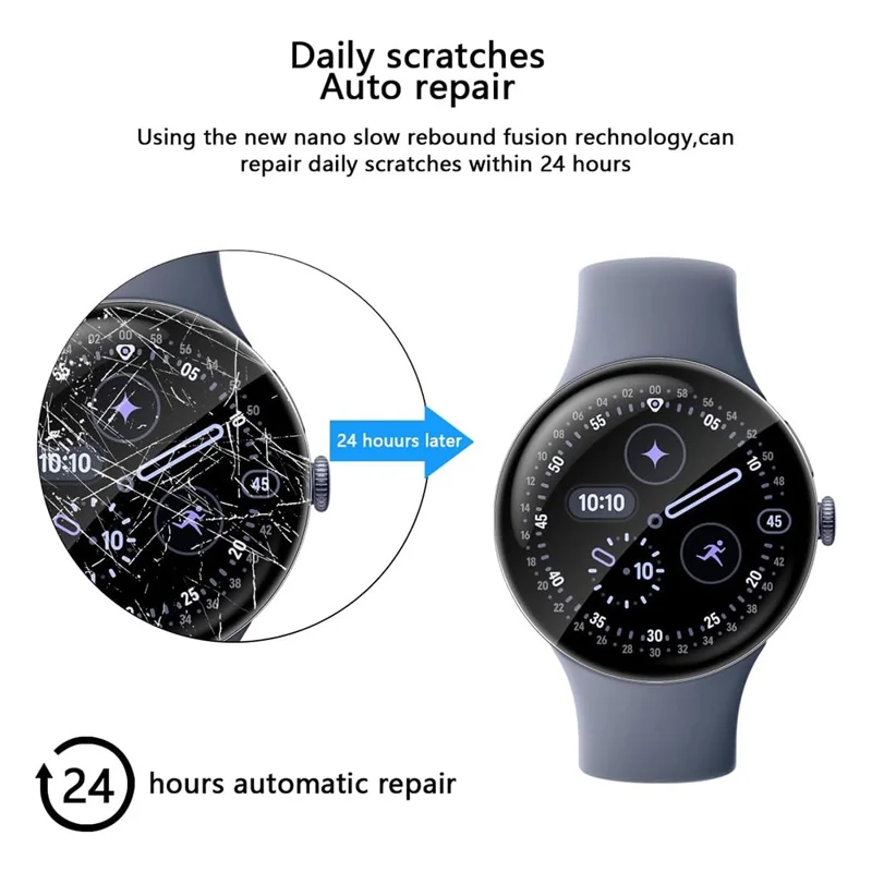 3Pcs For Google Pixel Watch 4 45mm TPU Watch Screen Protector Anti Scratch HD Clear Hydrogel Film