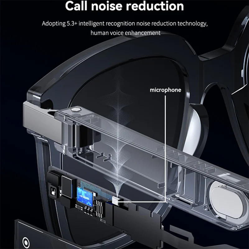 YESIDO IO41 IP54 Waterproof Smart Bluetooth-Compatible Glasses HD Call Smart Audio Glasses Open-Ear Comfort