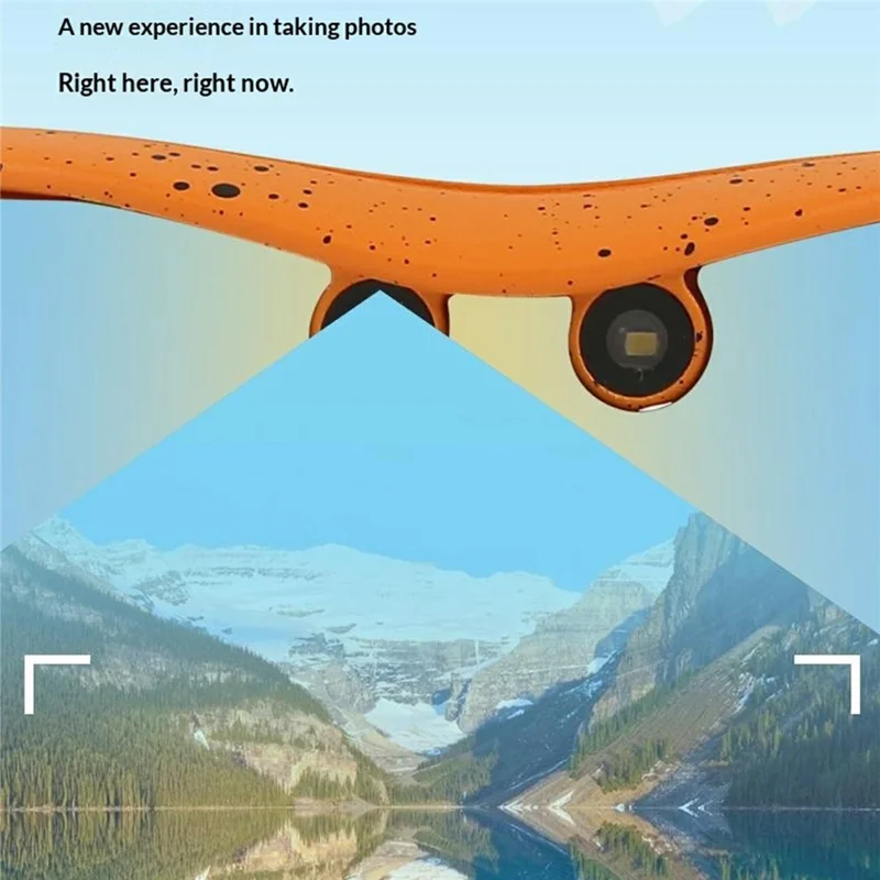 V30 AI Smart Cycling Glasses 8MP Dual Channel Stereo Music Glasses Voice Call Real-Time Translation - Orange