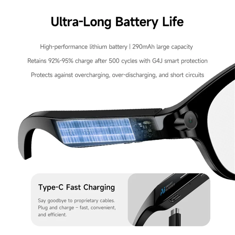 M89 Real Time Translation AI Smart Glasses 2MP HD Camera Bluetooth-compatible Calling Music Eyeglasses