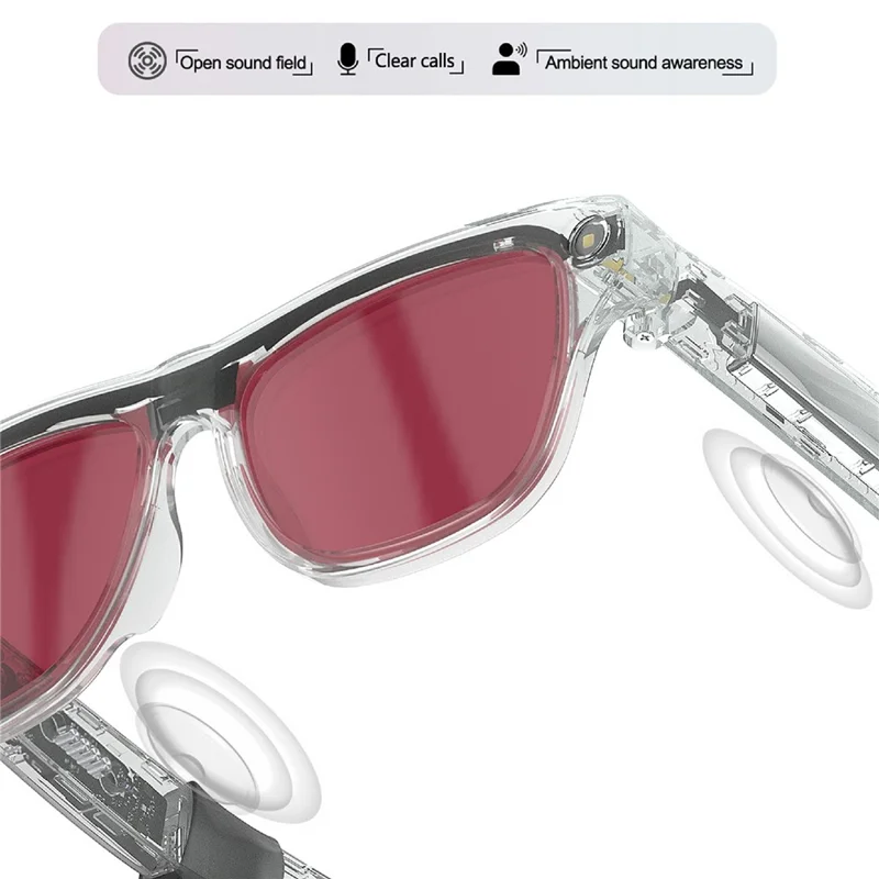 XK ONE MAC AI Smart Glasses 8MP HD Camera with Voice Assistant for Outdoor - Pink