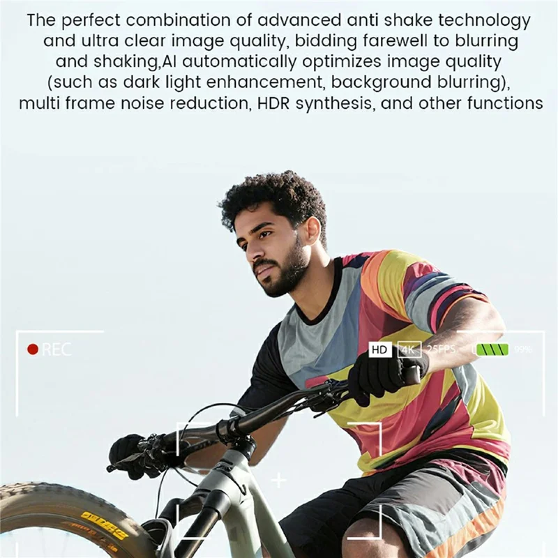 E02C AI Smart Glasses 8MP Camera with Anti Shake Photo Taking Object Recognition AI Translation - Black