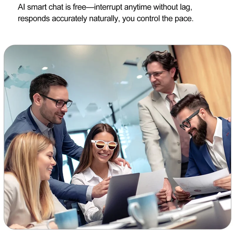 W611 Smart Glasses 8MP Camera AI Translation Glasses with WiFi  /  Touch Control  /  Dual Mic Noise Reduction - Anti Blue-Ray