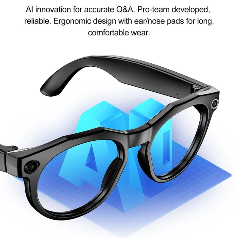 W611 Smart Glasses 8MP Camera AI Translation Glasses with WiFi  /  Touch Control  /  Dual Mic Noise Reduction - Discoloring