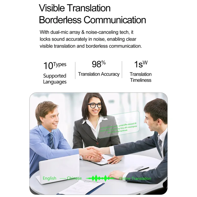 W611 Smart Glasses 8MP Camera AI Translation Glasses with WiFi  /  Touch Control  /  Dual Mic Noise Reduction - Discoloring