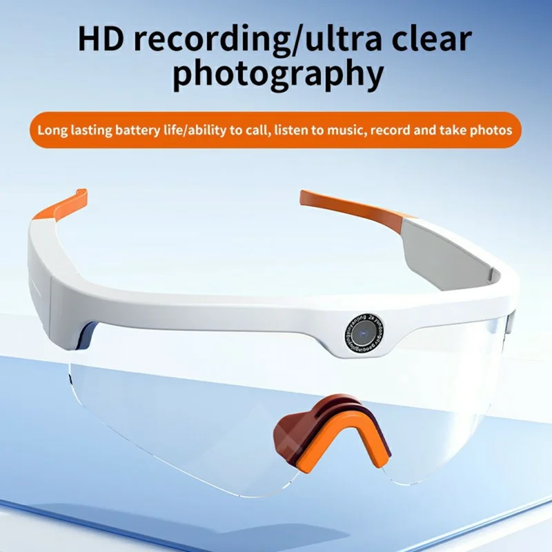 XV15 Smart Glasses AI Translation 4K HD Camera Recording Outdoor Cycling Bluetooth-Compatible Glasses - Black