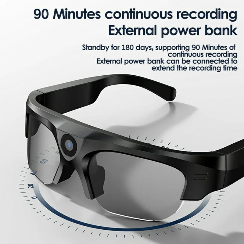XV16 Smart Glasses 2K Recording HD Camera Bluetooth-Compatible Glasses for Outdoor Cycling (without Memory Card) - Gold