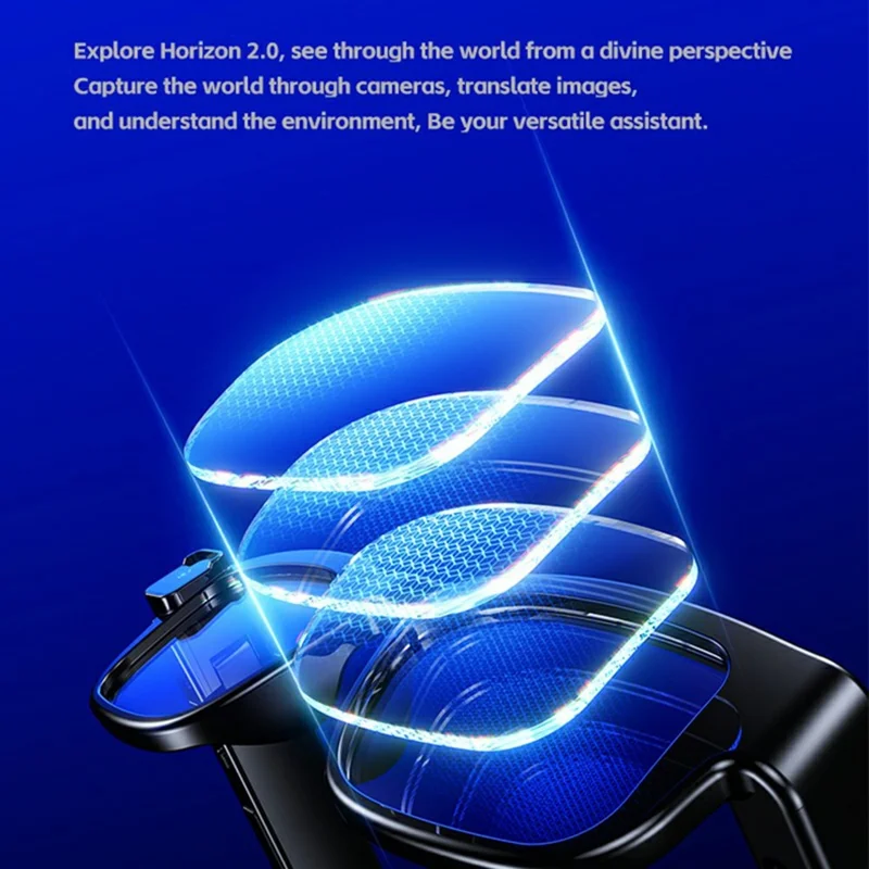 XV20 AI Translation Smart Camera Glasses 2MP Photo Video Recording No Memory Card - Black