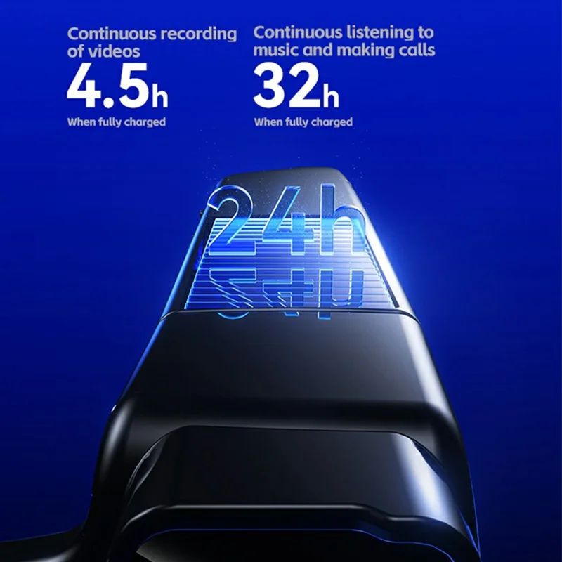 XV20 AI Translation Smart Camera Glasses 2MP Photo Video Recording No Memory Card - Black