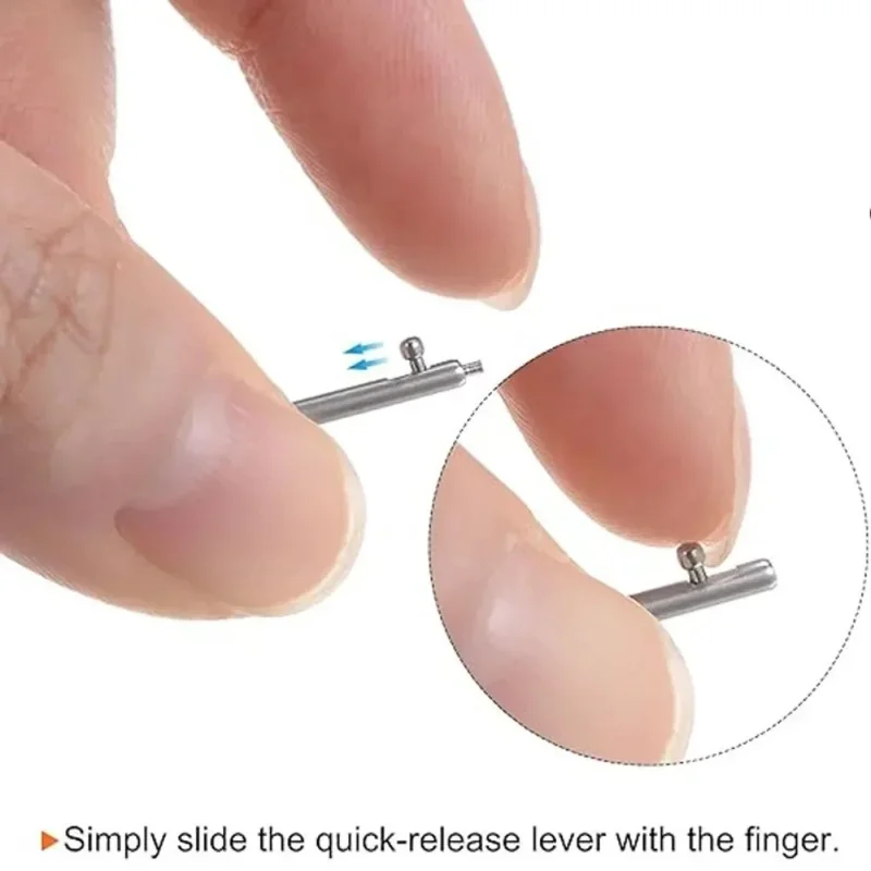 23mm 1 Paire de Ressorts de Montre en Acier Inoxydable + 1 Paire de Broches Droites à Démontage Rapide - Argent