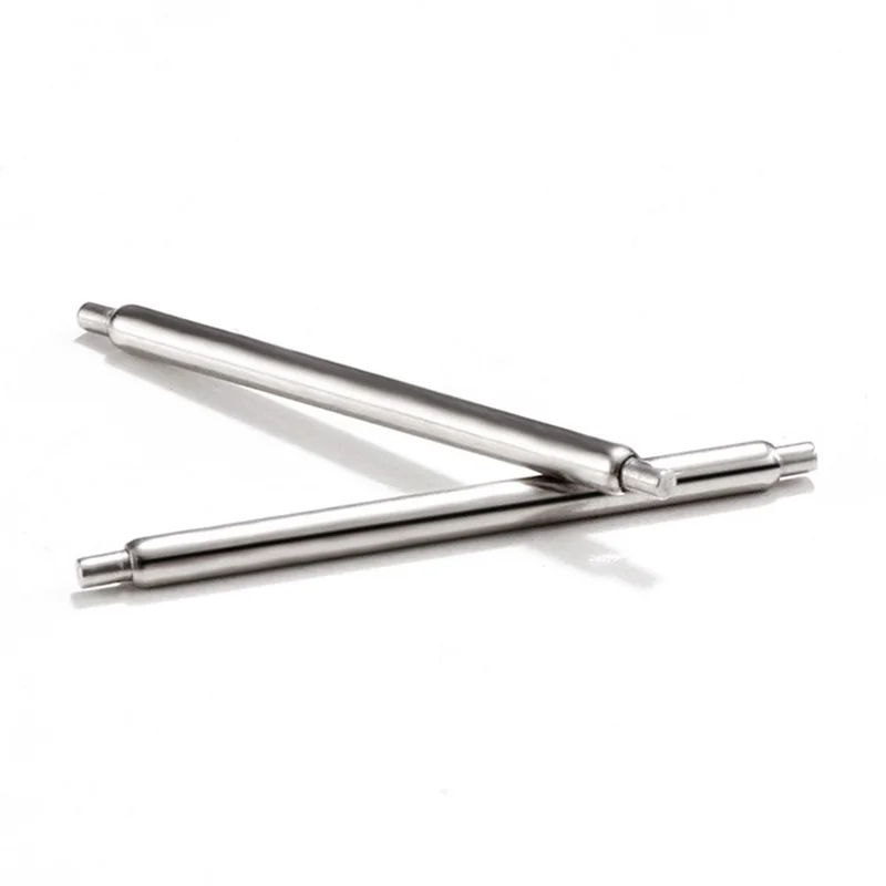 24mm 1 Pair Stainless Steel Watch Spring Bars + 1 Pair Quick Release Straight Pin Set Watch Band Connector - Silver