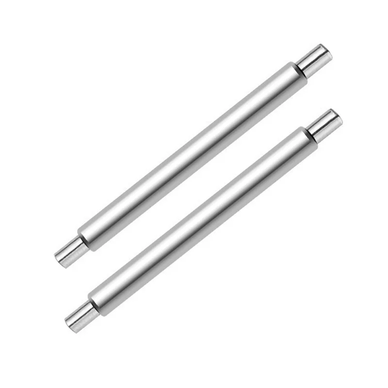 24mm 1 Pair Stainless Steel Watch Spring Bars + 1 Pair Quick Release Straight Pin Set Watch Band Connector - Silver