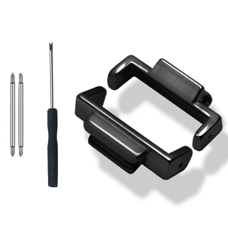 1 Pair 16mm to 22mm Metal Connector for Casio DW / GA / GW / GLX Series Watch Band Adapter - Black