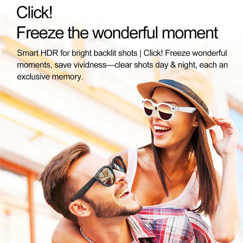 Lunettes intelligentes W611pro avec traduction en temps réel et Bluetooth, caméra portable avec enregistrement vidéo 4K - Blanc + Verres rouges