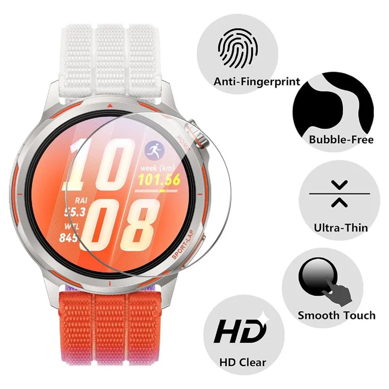 3Pcs For Huawei Watch GT Runner 2 Tempered Glass Screen Protector HD Clear Watch Screen Film - Transparent