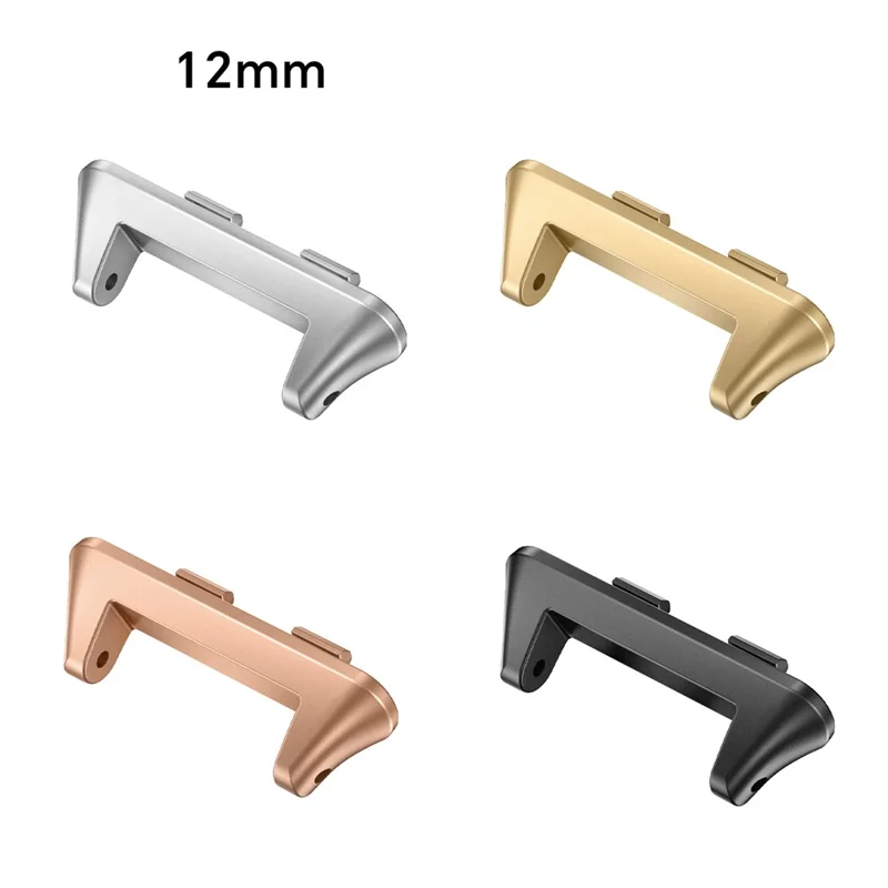 2Pcs 12mm Watch Band Connector for Huawei Band 11 / 11 Pro Quick Release Stainless Steel Adapter - Silver