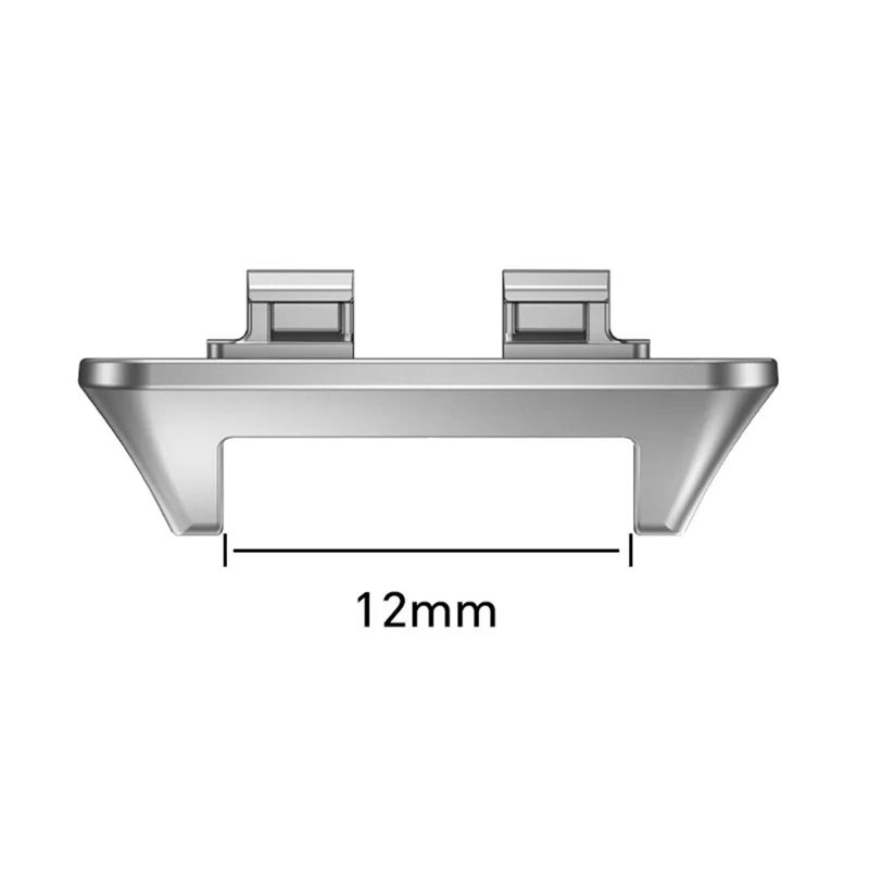 2Pcs 12mm Watch Band Connector for Huawei Band 11 / 11 Pro Quick Release Stainless Steel Adapter - Silver