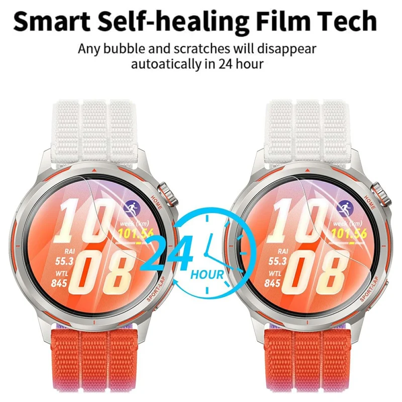 3Pcs For Huawei Watch GT Runner 2 TPU Watch Screen Protector Anti Scratch HD Clear Hydrogel Film - Transparent