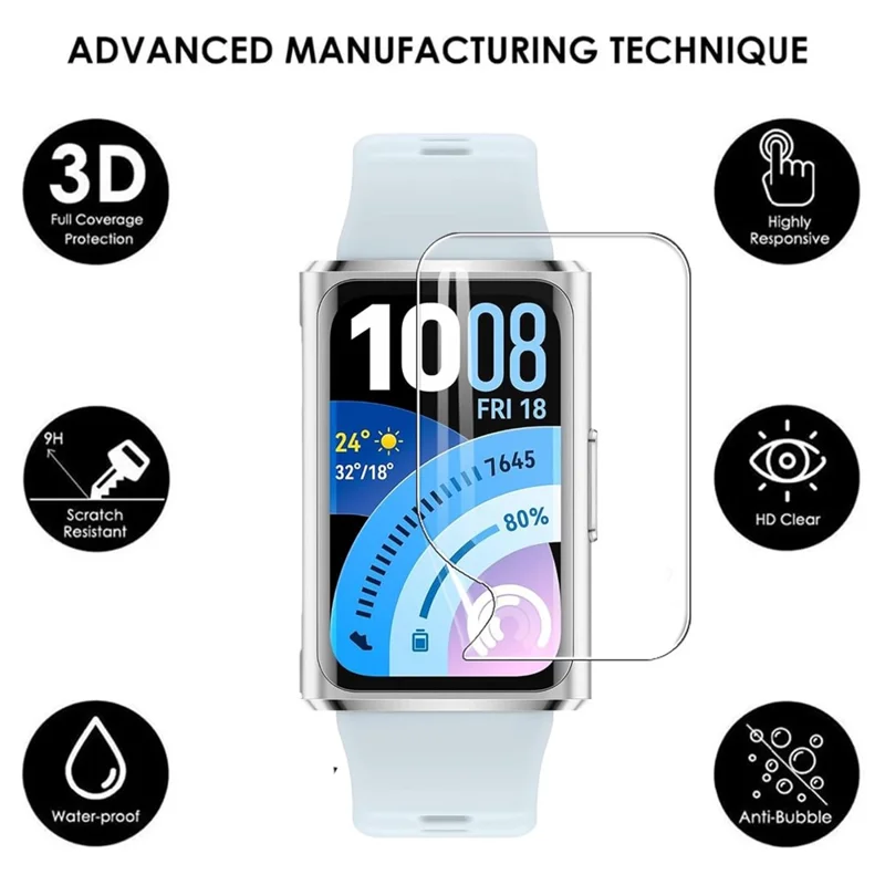 4 pièces pour Huawei Band 11 Pro Protecteur d'écran 3D intégral HD clair en film hydrogel TPU - Transparent