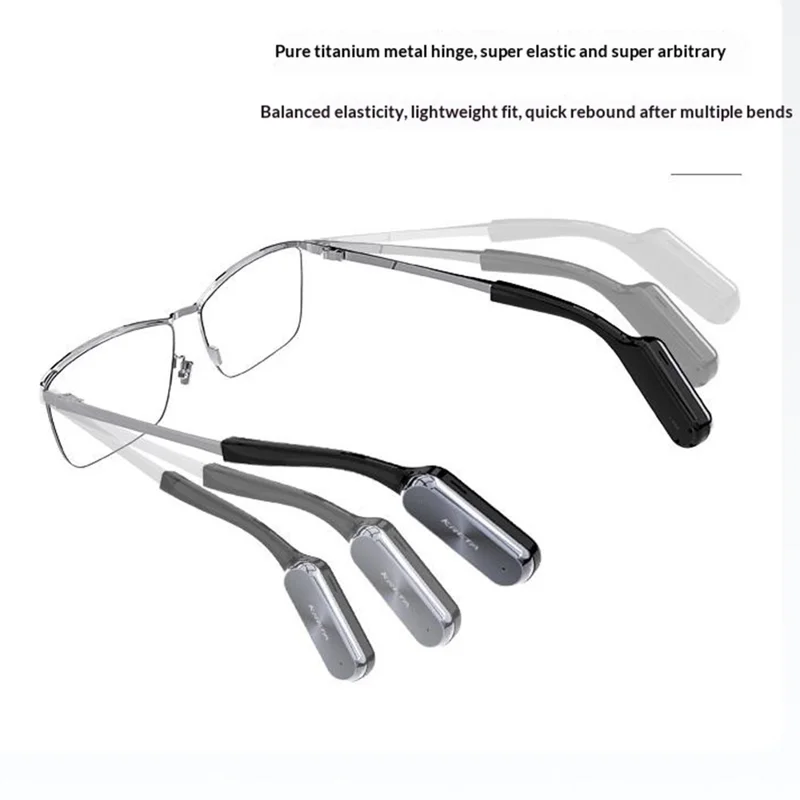 KRETA E01 Gafas Inteligentes Traductor AI Montura Ultraligera de Titanio Auriculares Bluetooth Gafas Inteligentes - Negro Azul