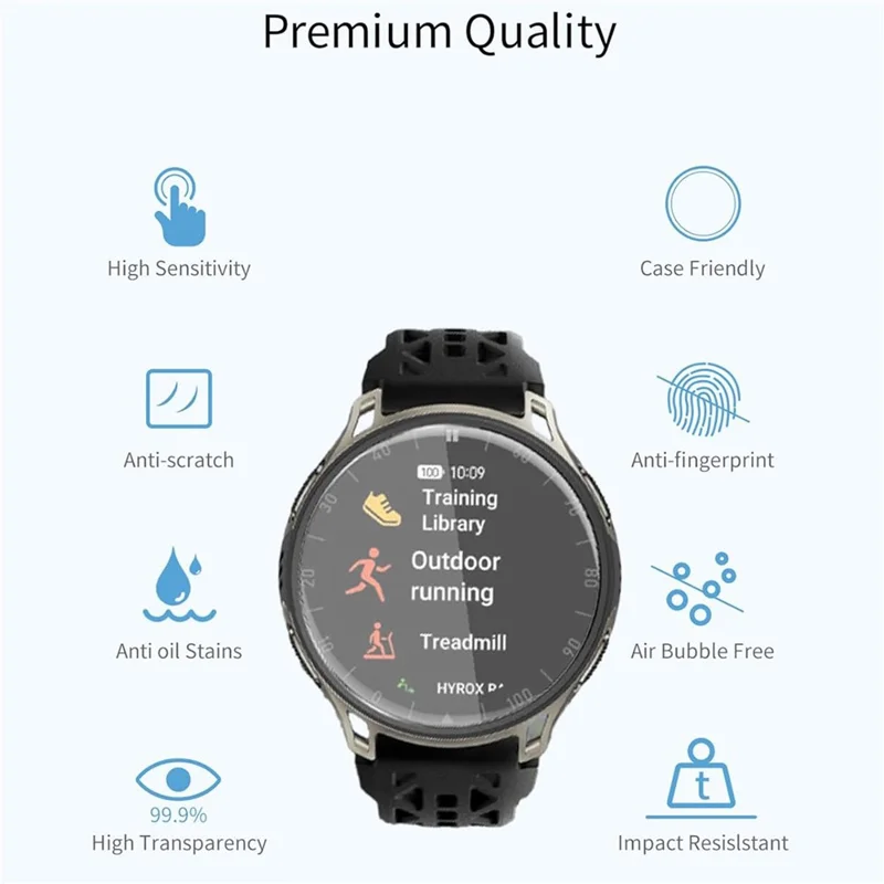 3Pcs For Huami Amazfit Cheetah 2 Pro TPU Watch Screen Protector Anti Scratch HD Clear Hydrogel Film - Transparent