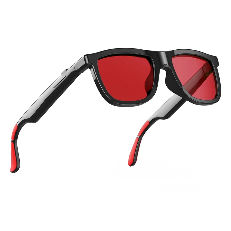 E05 AI Smart Glasses 4-nivåers touchfärgbyte Bluetooth-kompatibla översättningssolglasögon med elektrokromatiska linsar - Röd