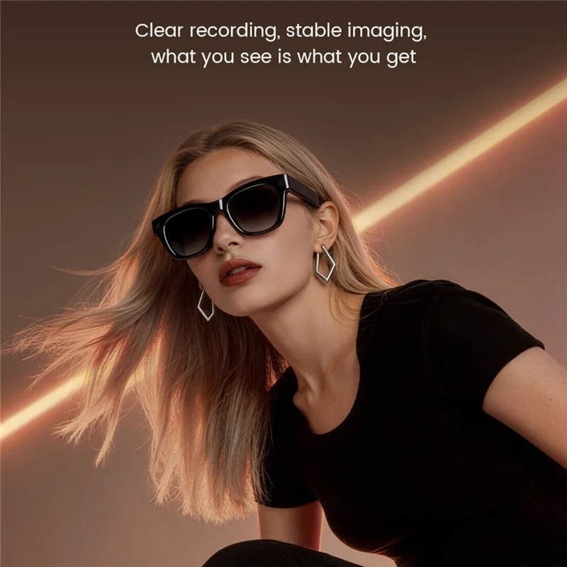 E06S AI Smart Glasses 13MP Camera Real-time Translation Voice Control Music Touchpad Eyeglasses for Office Meeting - Grey