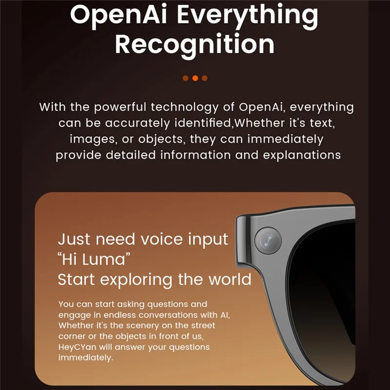 E06S AI Smart Glasses 13MP Camera Real-time Translation Voice Control Music Touchpad Eyeglasses for Office Meeting - Grey
