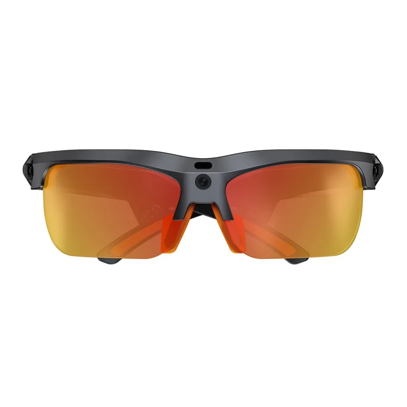 E08 AI Smart Glasses 1300W Kamera Stemmekontrol Alt Det Genkender Oversættelse Briller til Sport Cykling - Grå Sort
