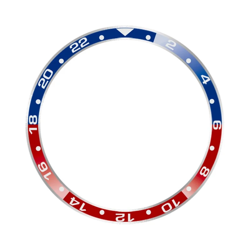 Bezel Ring for Xiaomi Watch S5  /  S4  /  S3 Aluminum Alloy Dual Color Protective Cover Ring - Blue+Red  /  White Characters