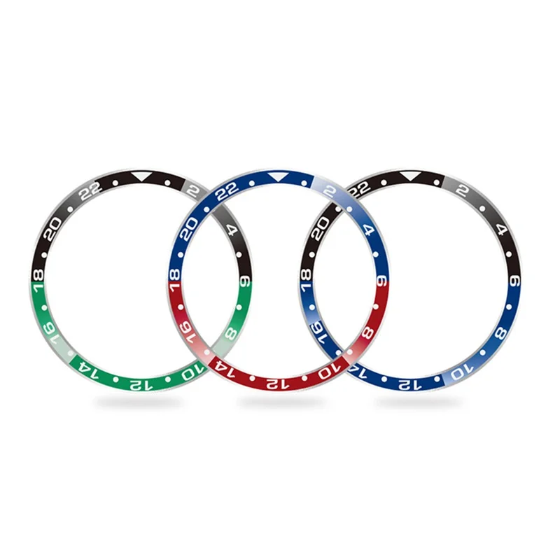 Bezel Ring for Xiaomi Watch S5  /  S4  /  S3 Aluminum Alloy Dual Color Protective Cover Ring - Blue+Red  /  White Characters