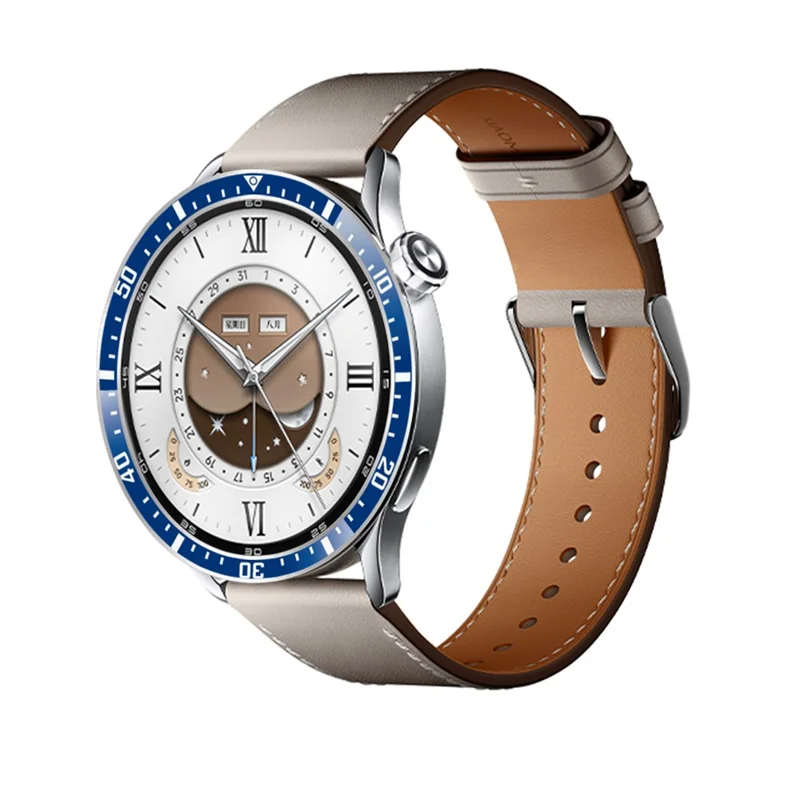 Bezel Ring for Xiaomi Watch S5 / S4 / S3 Anti Scratch Aluminum Alloy Adhesive Cover - Blue  /  White Characters
