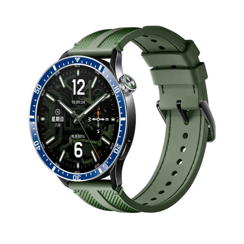 Bezel Ring for Xiaomi Watch S5 / S4 / S3 Anti Scratch Aluminum Alloy Adhesive Cover - Blue  /  White Characters