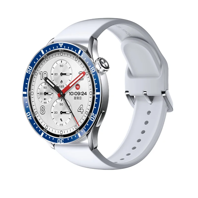 Bezel Ring for Xiaomi Watch S5 / S4 / S3 Anti Scratch Aluminum Alloy Adhesive Cover - Blue  /  White Characters