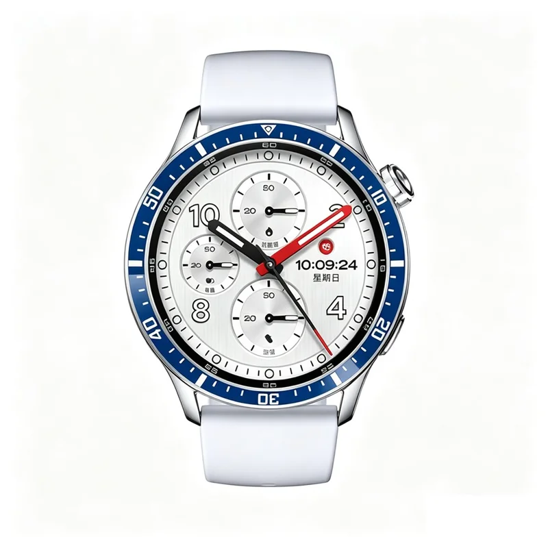 Bezel Ring for Xiaomi Watch S5 / S4 / S3 Anti Scratch Aluminum Alloy Adhesive Cover - Blue  /  White Characters