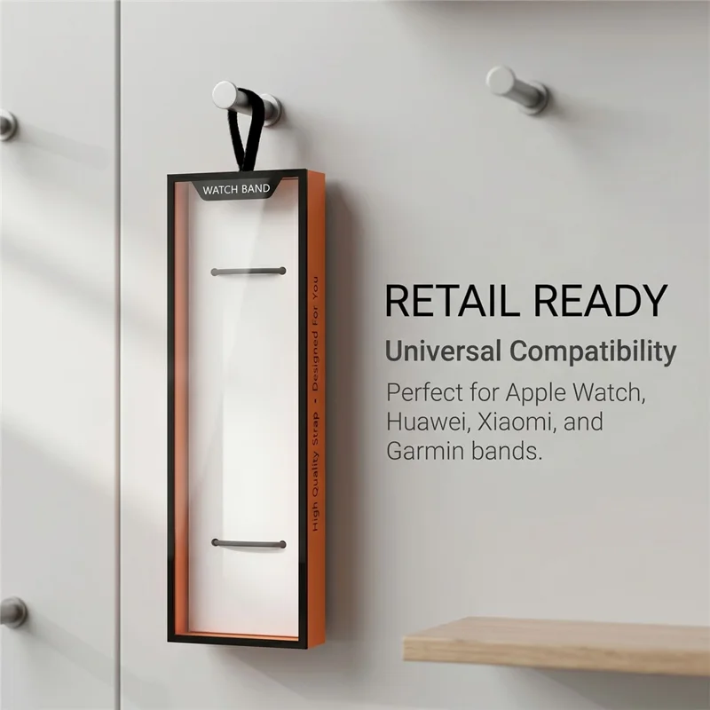 100Pcs Watch Band Packaging Box Pull-out Style Retail Display Case with Clear Window - Orange