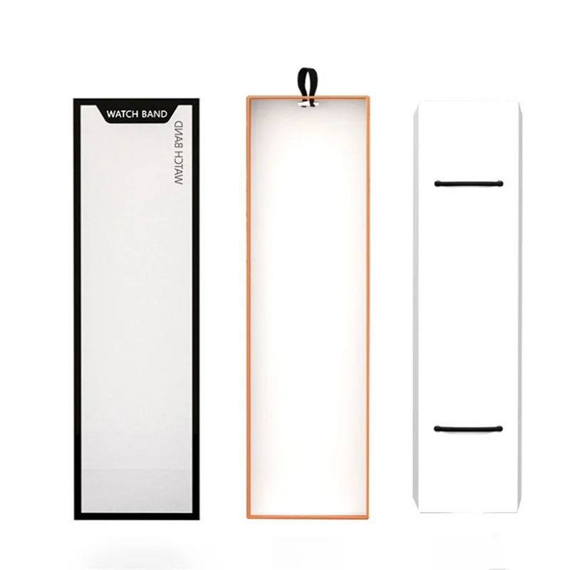 100Pcs Watch Band Packaging Box Pull-out Style Retail Display Case with Clear Window - Orange