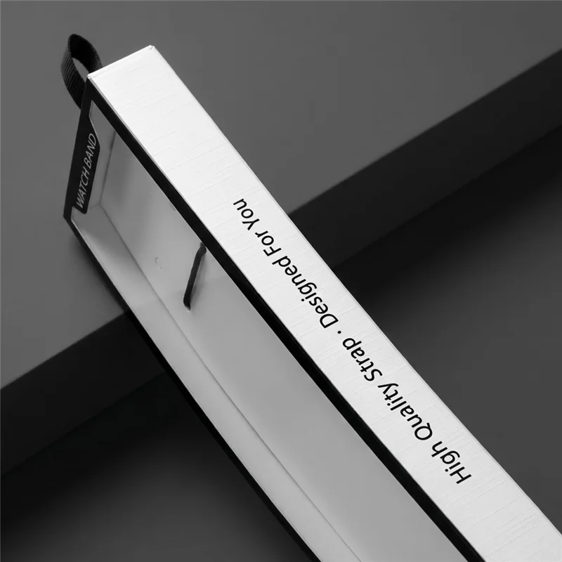 100Pcs Watch Band Packaging Box Pull-out Drawer Style Display Case with Clear Window Hanging Hole - White