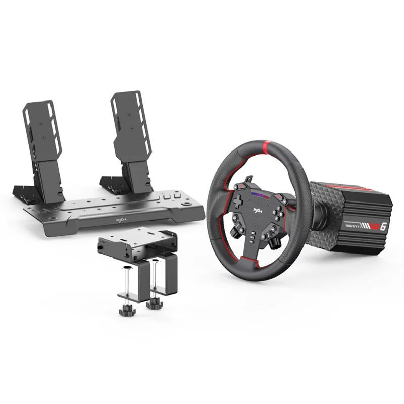 PXN VD6 Direct Drive Racing Wheel Bundle 6 Нм Обратная связь педали Совместимость с игровым ПК - Черный