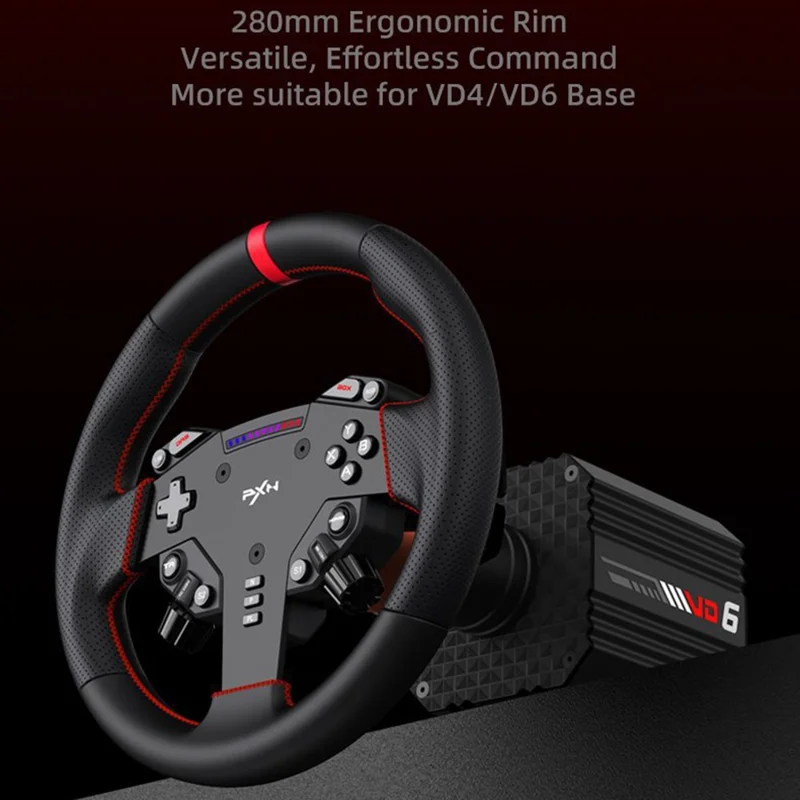 PXN VD6 Direct Drive Racing Wheel Bundle 6 Нм Обратная связь педали Совместимость с игровым ПК - Черный