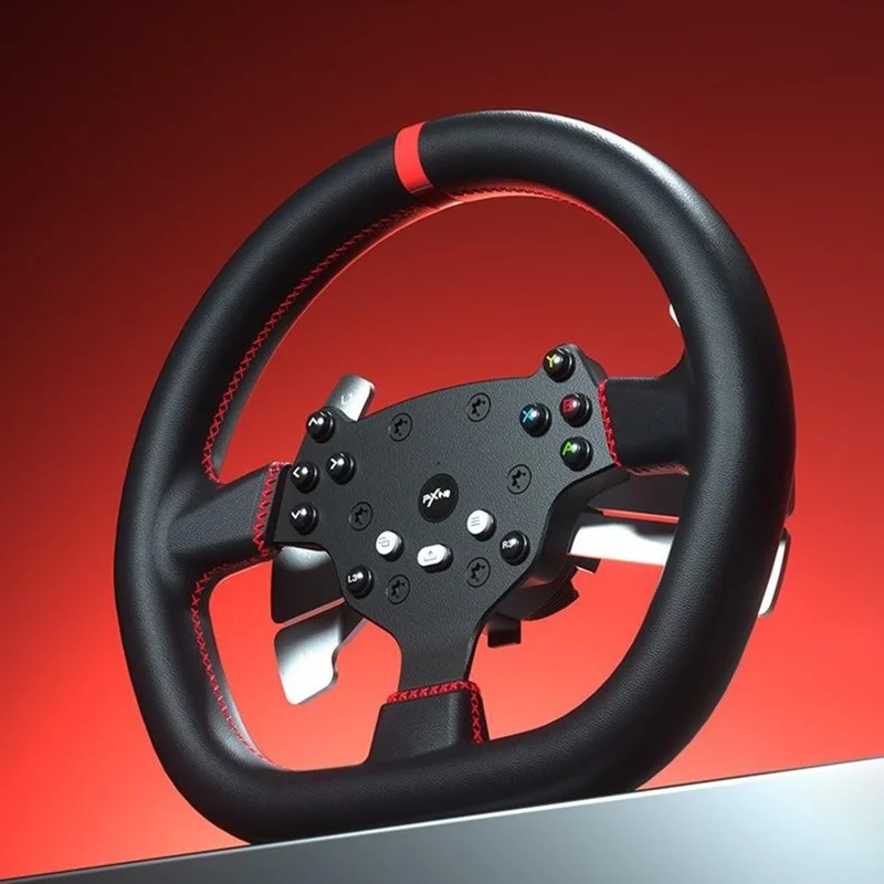 PXN V10 PRO Racing Simulator Wheel Set Direct Drive 3.2Nm Force Feedback Hall Sensor Gaming Steering Wheel with 3 Pedals for PC - Black