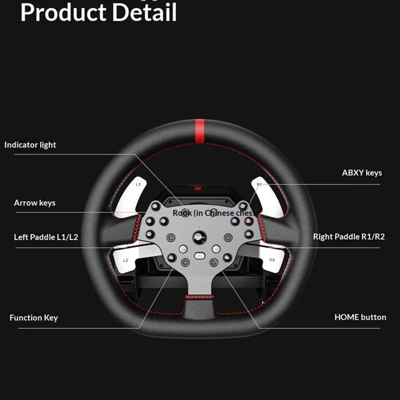 PXN V10 PRO Racing Simulator Wheel Set Direct Drive 3.2Nm Force Feedback Hall Sensor Gaming Steering Wheel with 3 Pedals for PC - Black